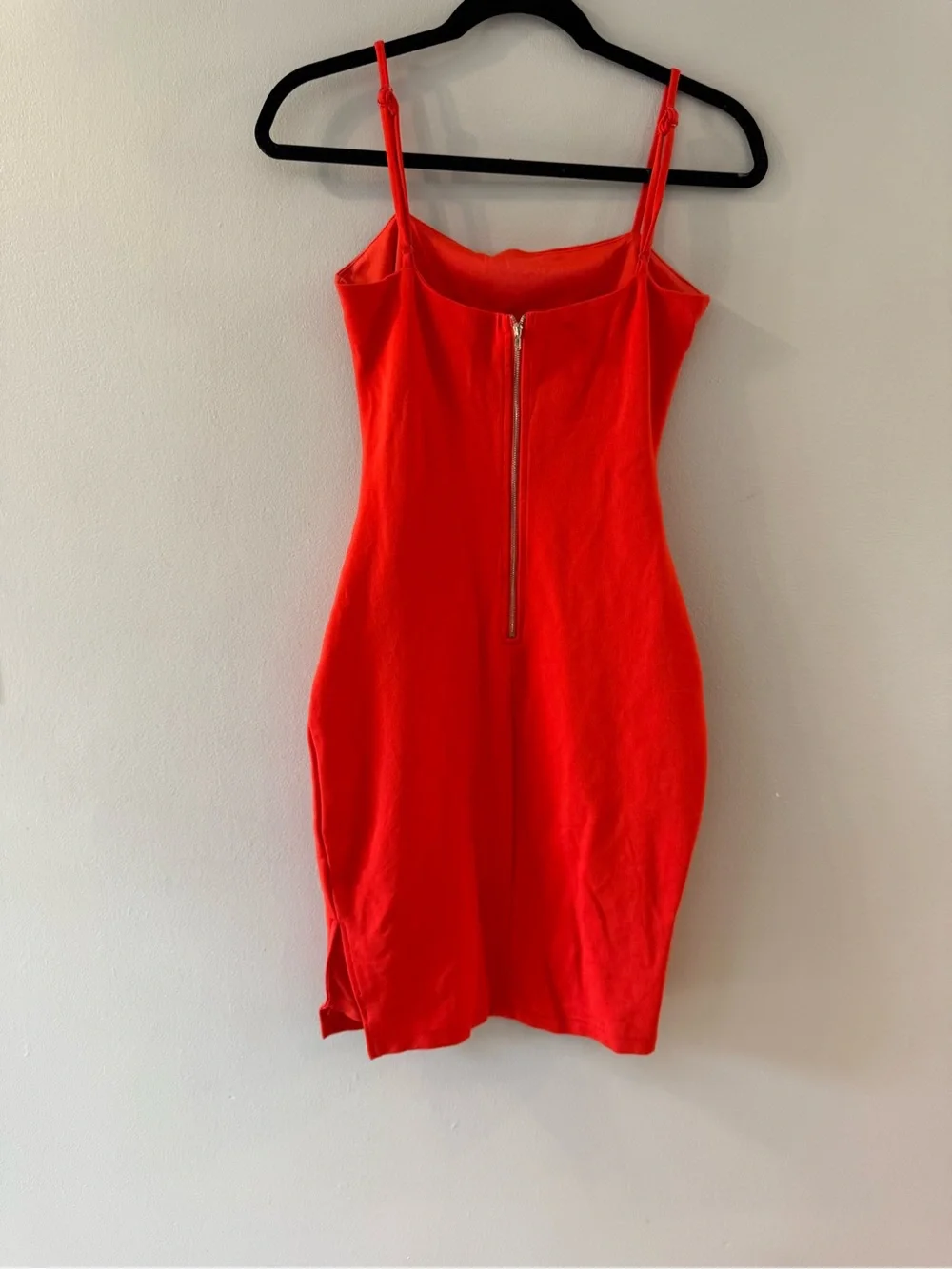 Orange Spaghetti Strap Bodycon Dress